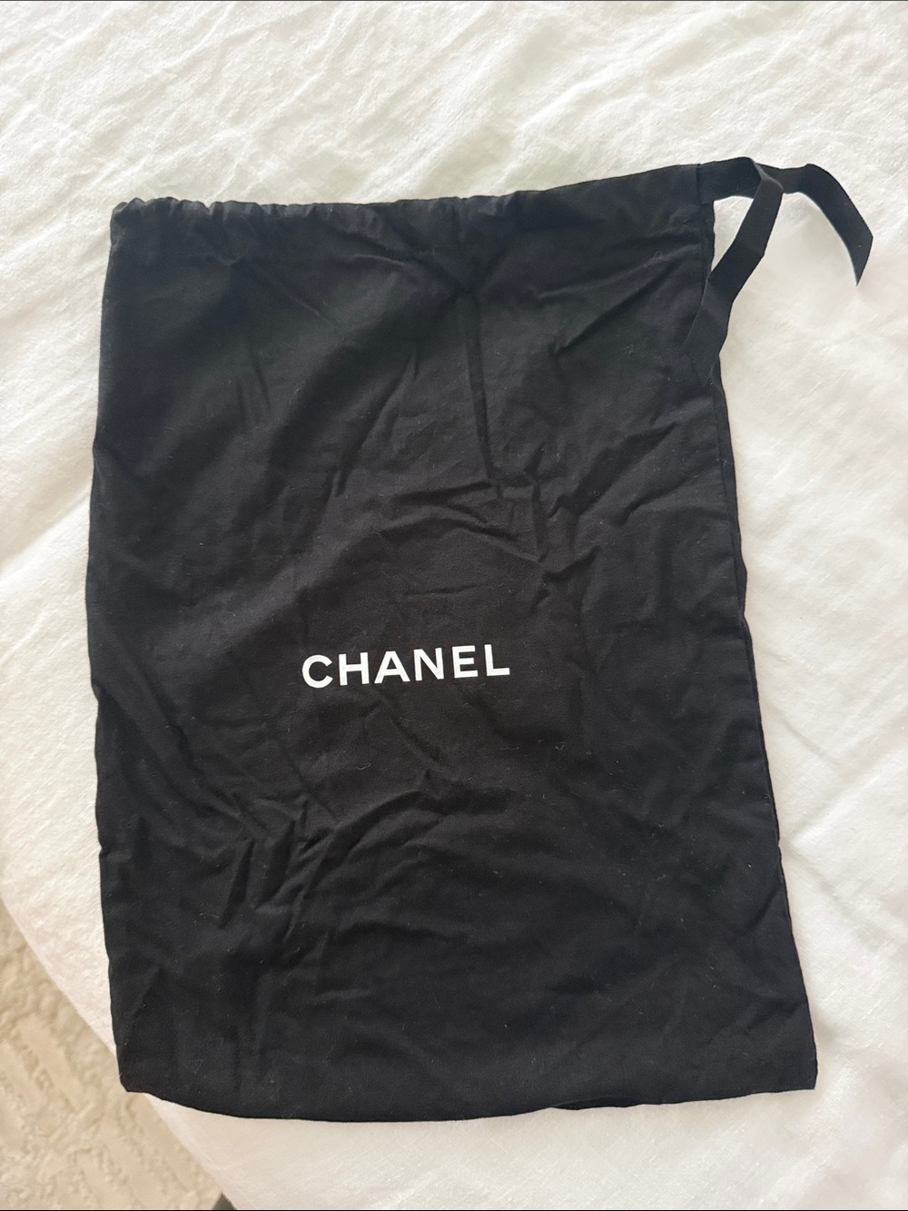 CHANEL Black Drawstring Dust Bag authentic